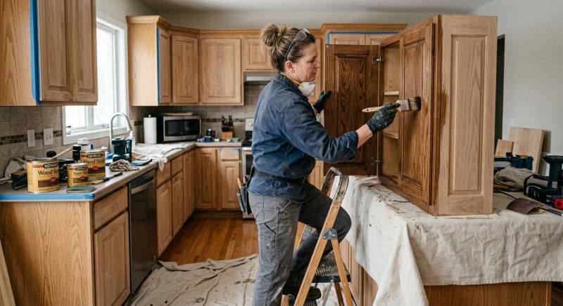 Wood Cabinet Staining in Bloomington, IN