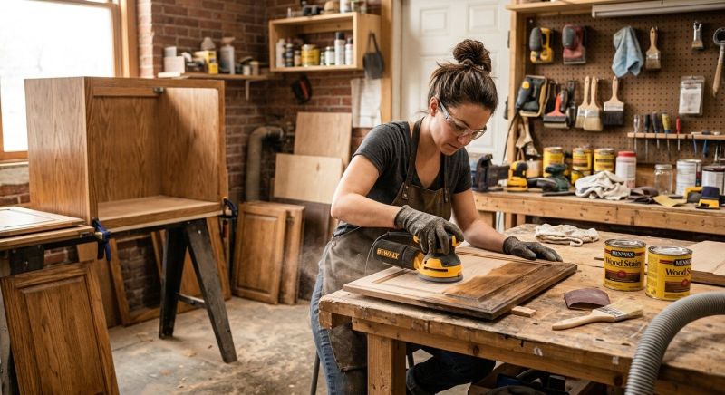 Oak Cabinet Refinishing in Carmel, IN